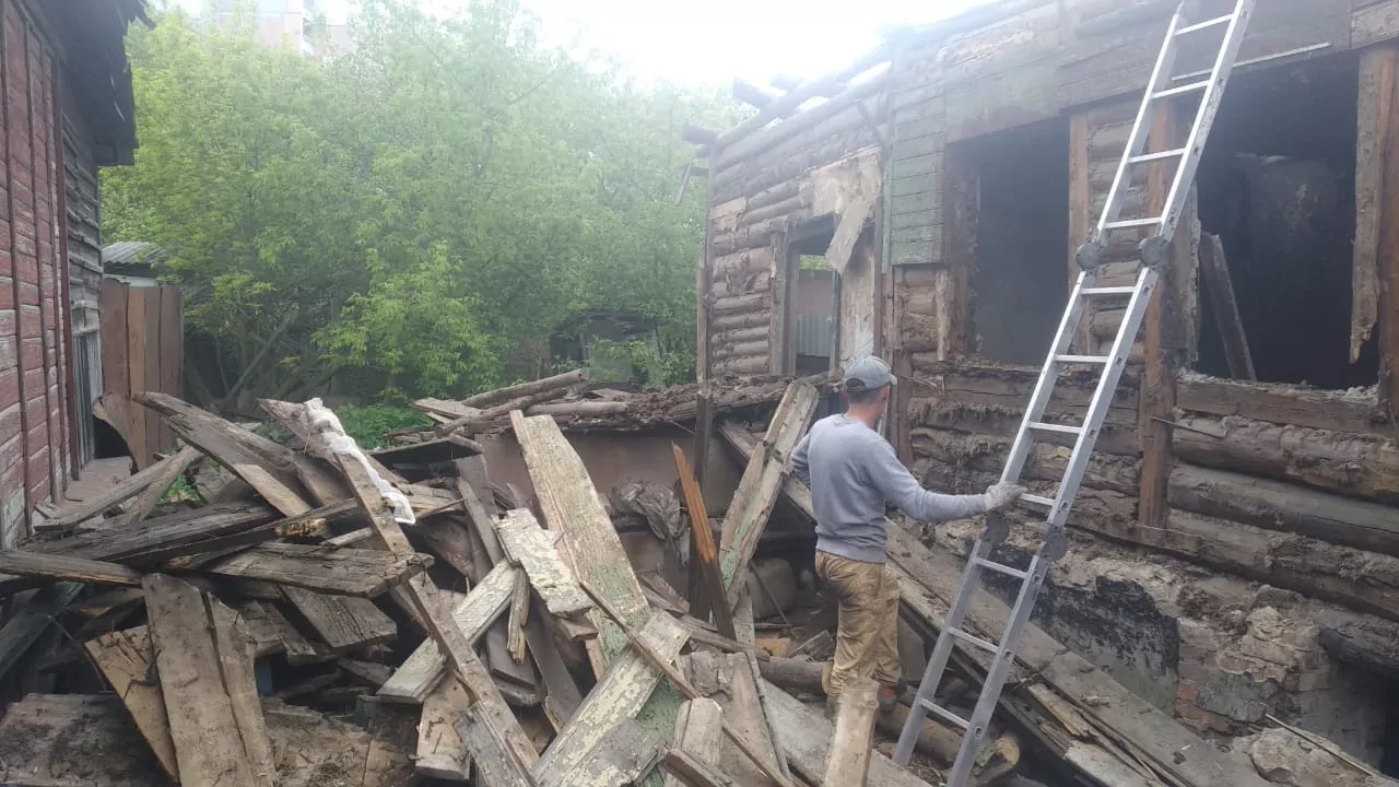 В Пролетарском округе Тулы сносят ветхие дома