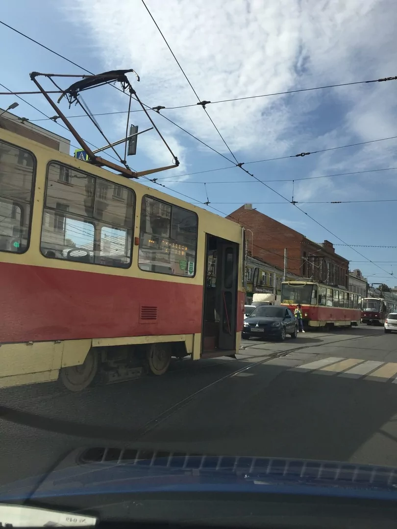 Из-за ДТП на улице Советской в Туле образовалась большая пробка