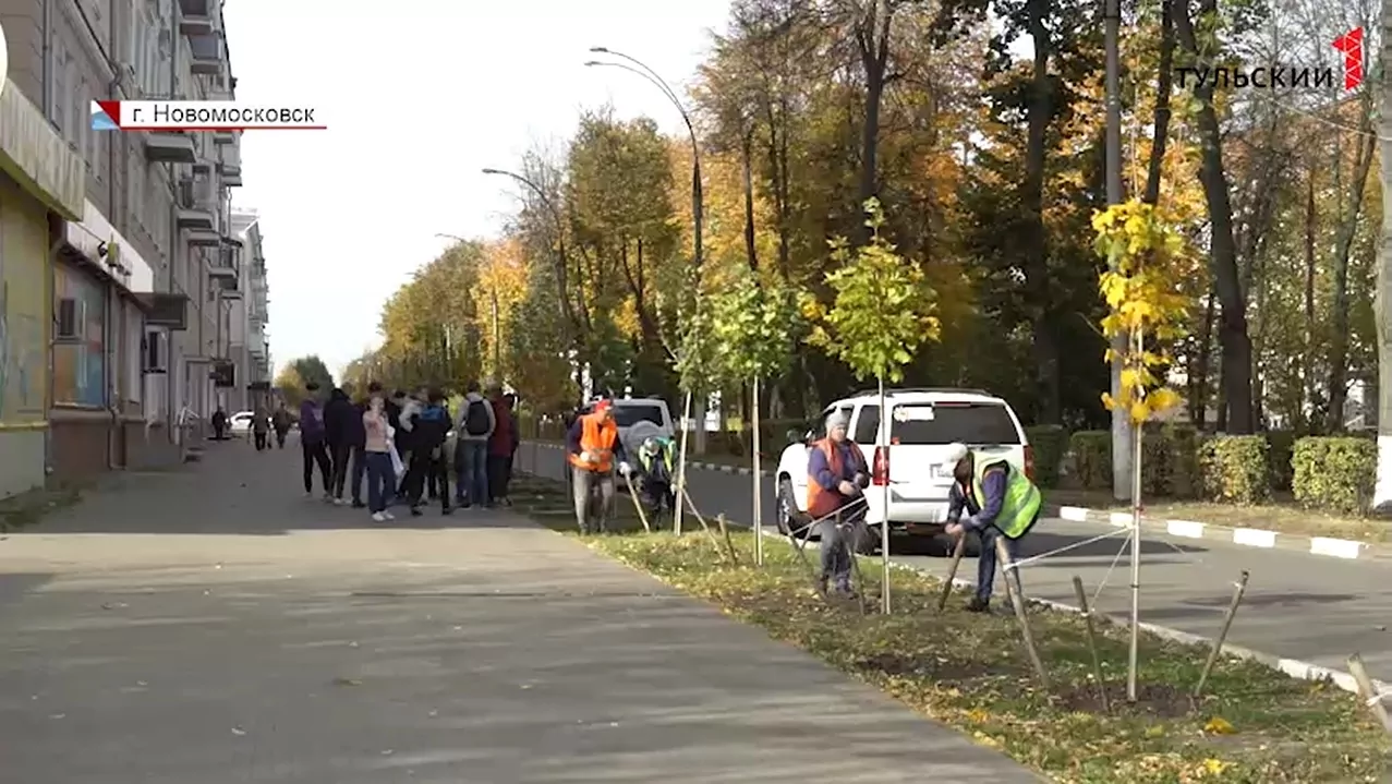 «Новомосковск, дыши»: в рамках экологической акции в городе химиков высадили аллею кленов