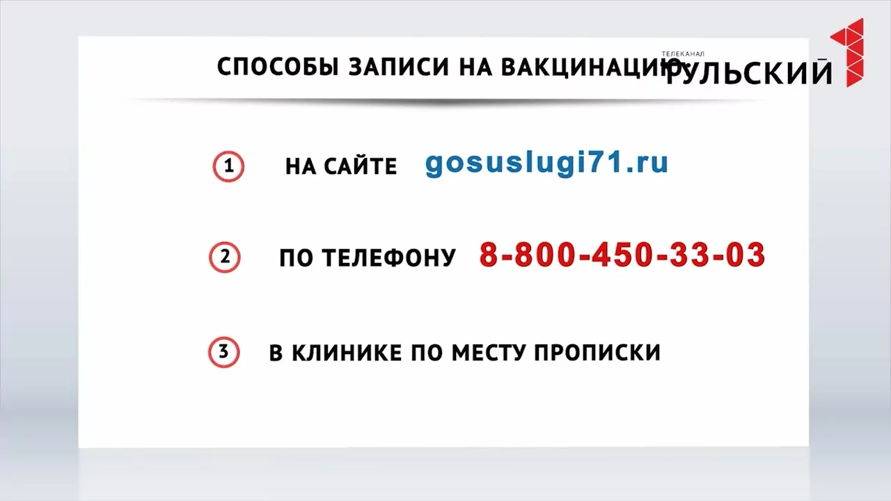 Как тулякам сделать прививку от коронавируса по предварительной записи