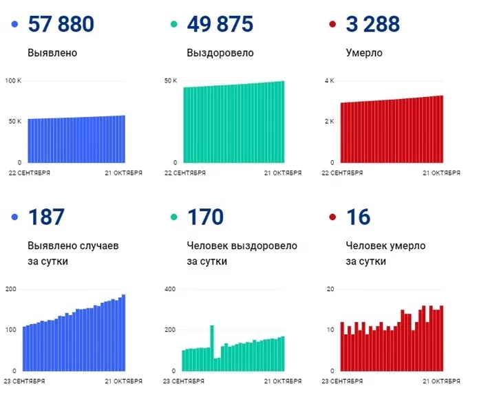 Суточное число новых случаев заболевания коронавирусом в Тульской области выросло до 187