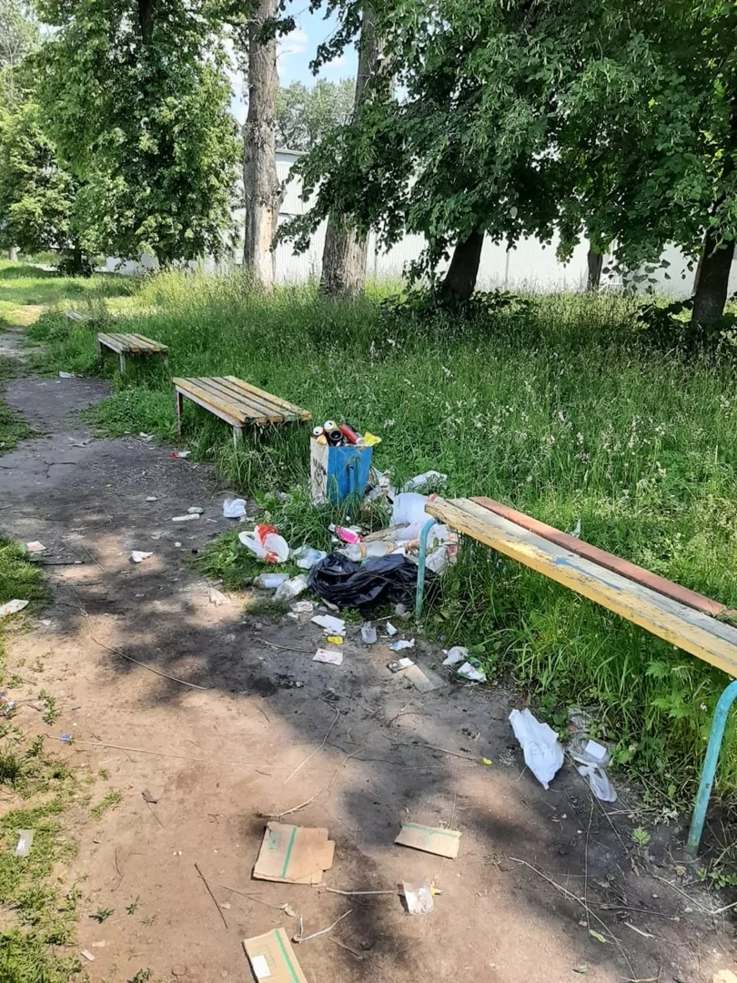 В соцсетях пожаловались на сорняки и мусор на детской площадке в Узловой
