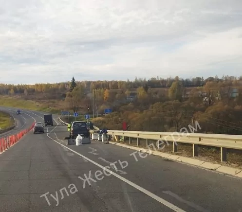 На трассе М-2 "Крым" в Тульской области столкнулись "Пежо" и "Нива" с прицепом
