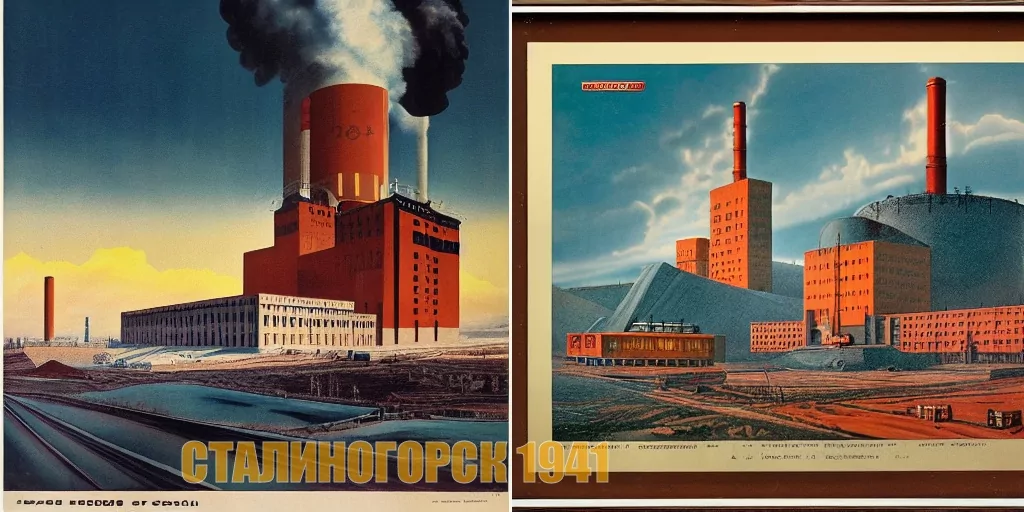 Нейросеть нарисовала Сталиногорск в 1941 году