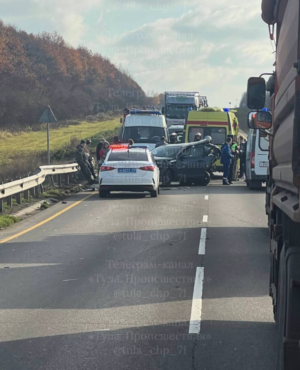 Под Щекино произошло ДТП с участием двух легковушек