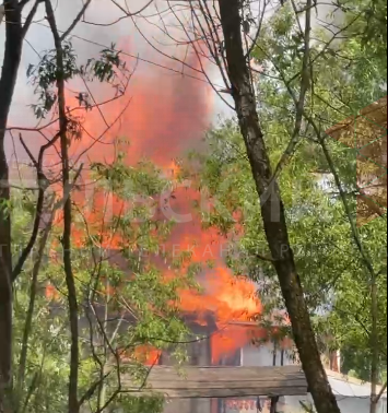 «Полыхает»: в Тульской области горит дом