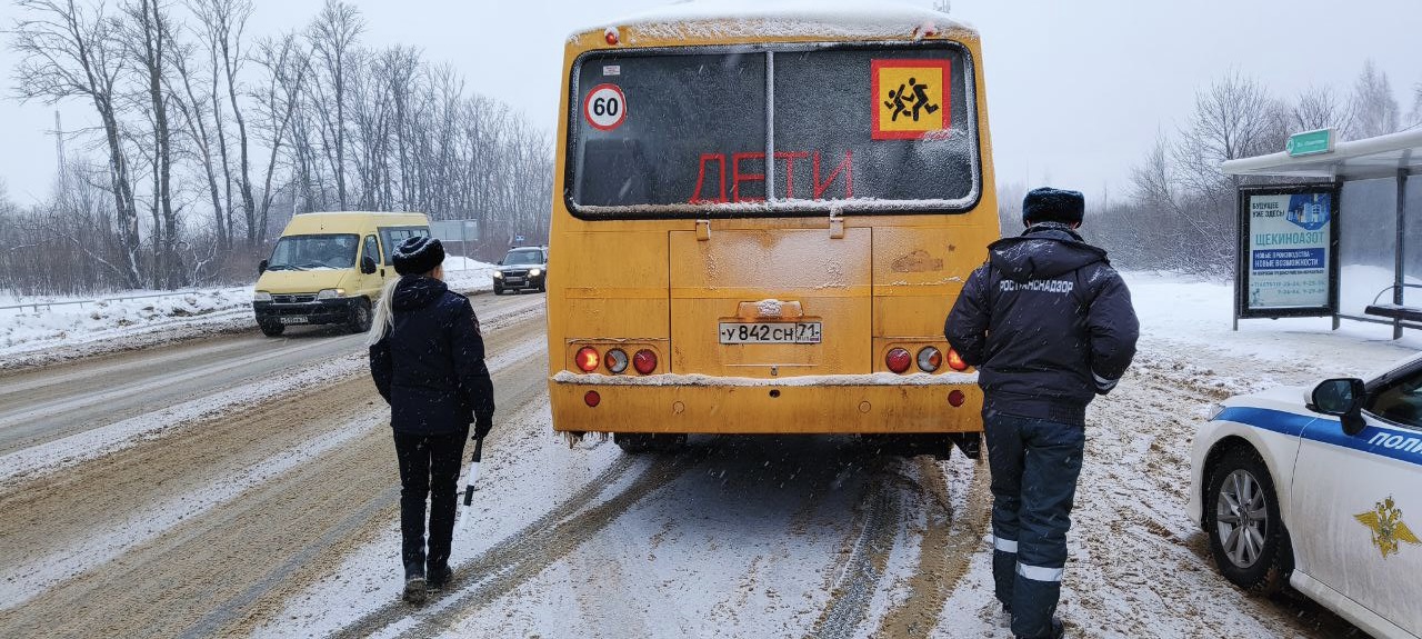 При проверке пассажирского транспорта на трассе М-2 под Тулой составили 14 протоколов