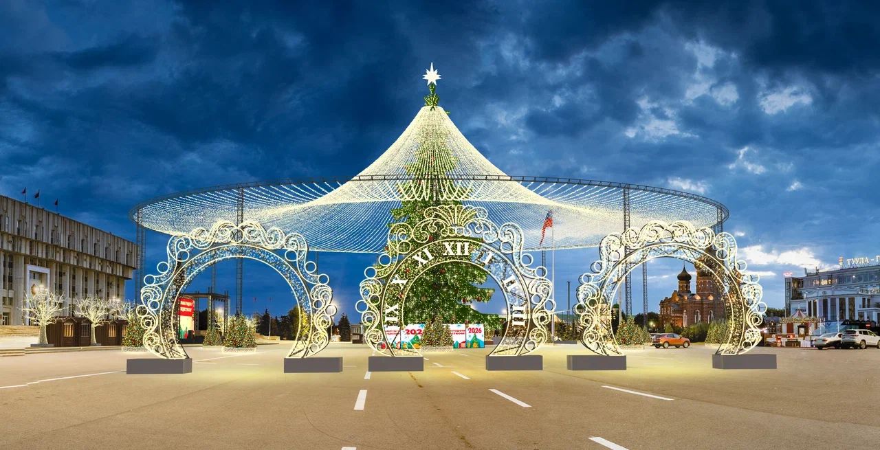 Тулякам показали, как будет выглядеть елка на площади Ленина