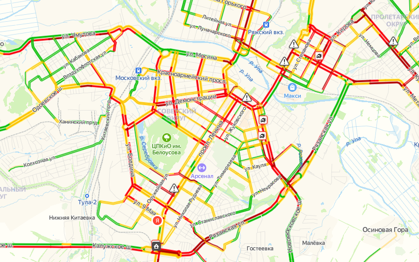 По каким улицам ходит. Пробки в Туле сейчас. Тула пробки 10 баллов. Пробки 10 января 2021.