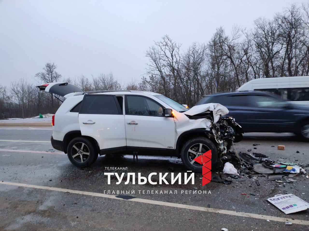 Под Тулой на Новомосковском шоссе произошло массовое ДТП - Новости Тулы и  области - 1tulatv