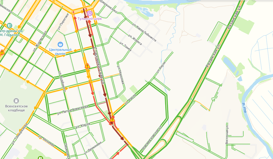 Пробки в туле сейчас