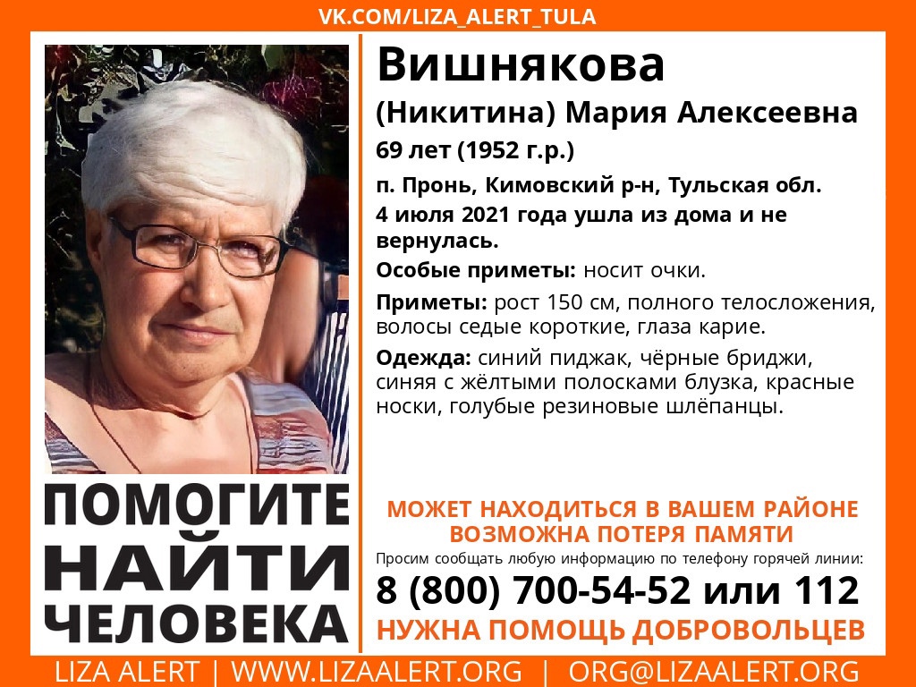 Пропавшую в Кимовском районе пенсионерку не могут найти 3 дня - Новости  Тулы и области - 1tulatv