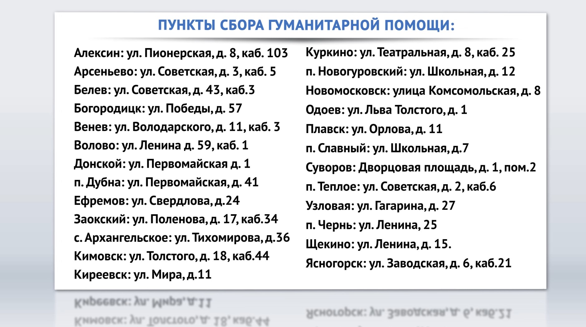 Туляки могут помочь беженцам из ДНР и ЛНР: адреса пунктов сбора  гуманитарной помощи - Новости Тулы и области - 1tulatv