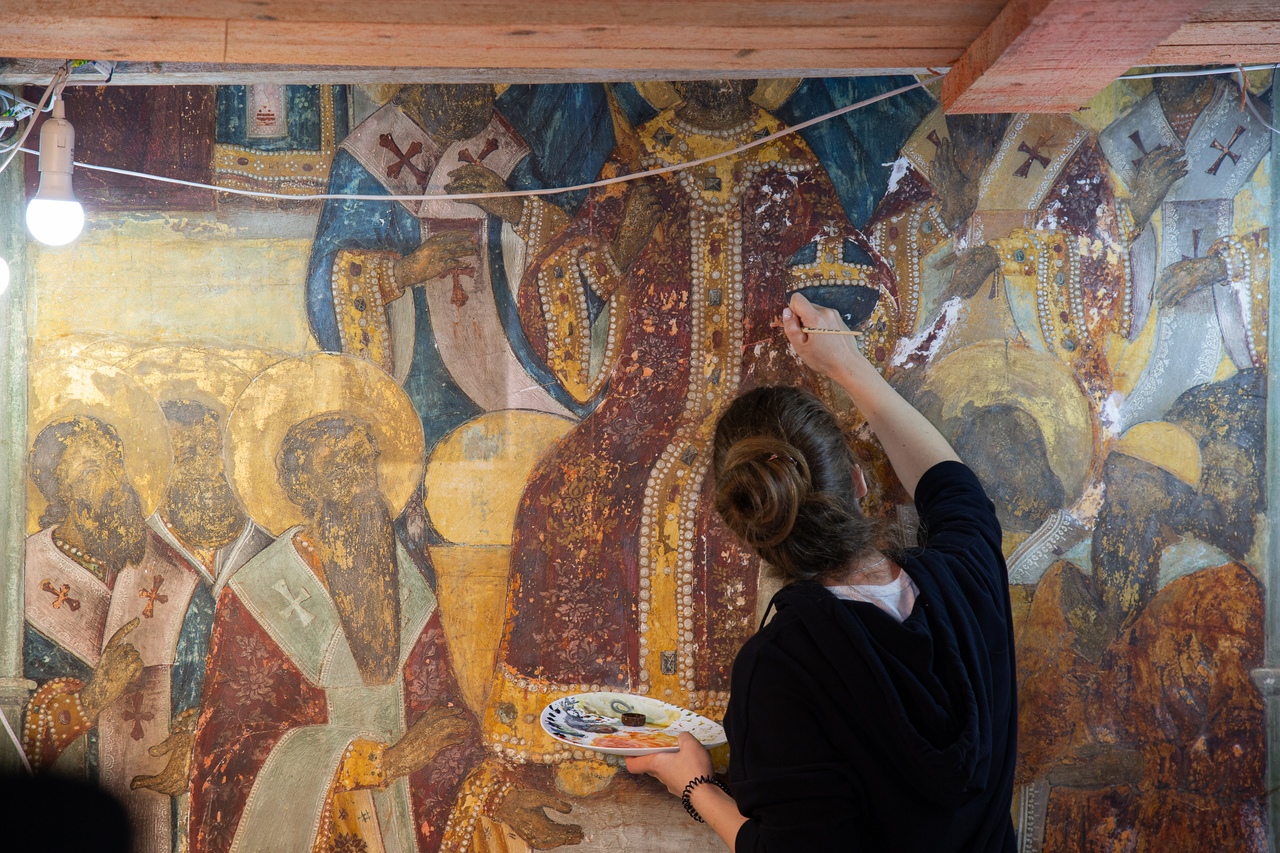 Тула реставрация. Фрески Успенского собора в Туле.