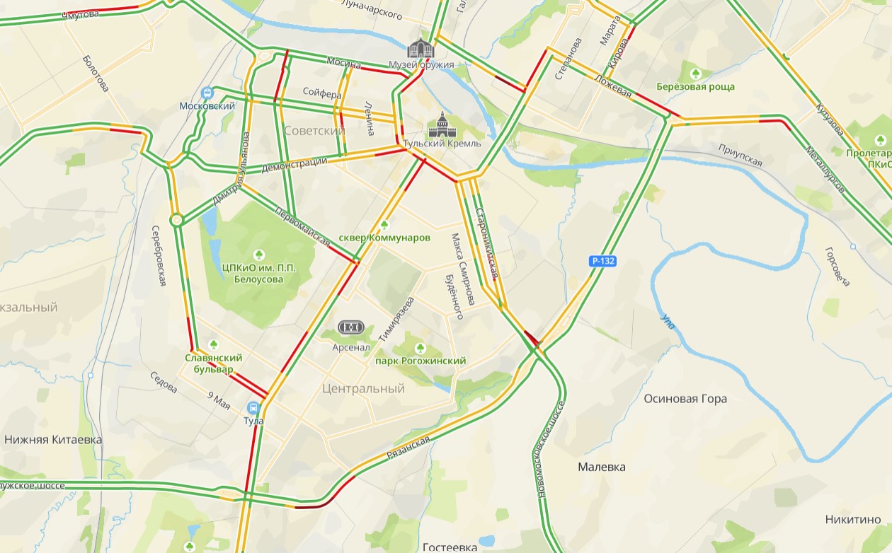 Вечером 18 декабря Тула «встала» в 9-балльных пробках - Новости Тулы и  области - 1tulatv