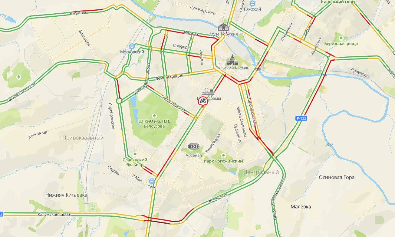Вечером 22 декабря Тула «встала» в 9-балльных пробках | 22.12.2023 | Тула -  БезФормата
