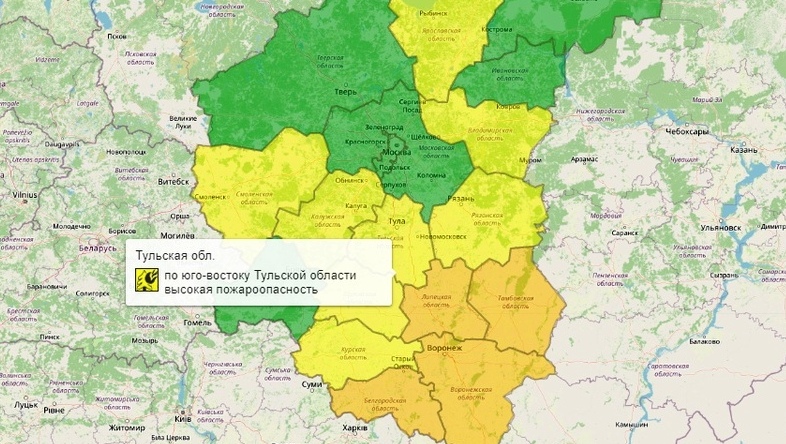 Карта осадков тульская область в реальном времени тула