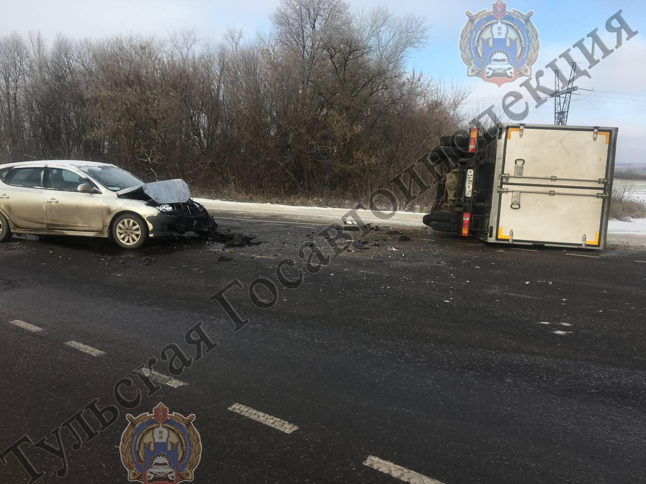 В Тульской области водитель Газели не уступил дорогу Hyundai и устроил ДТП  | 01.12.2022 | Тула - БезФормата