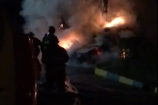В Новомосковске вечером 9 августа сгорел автомобиль