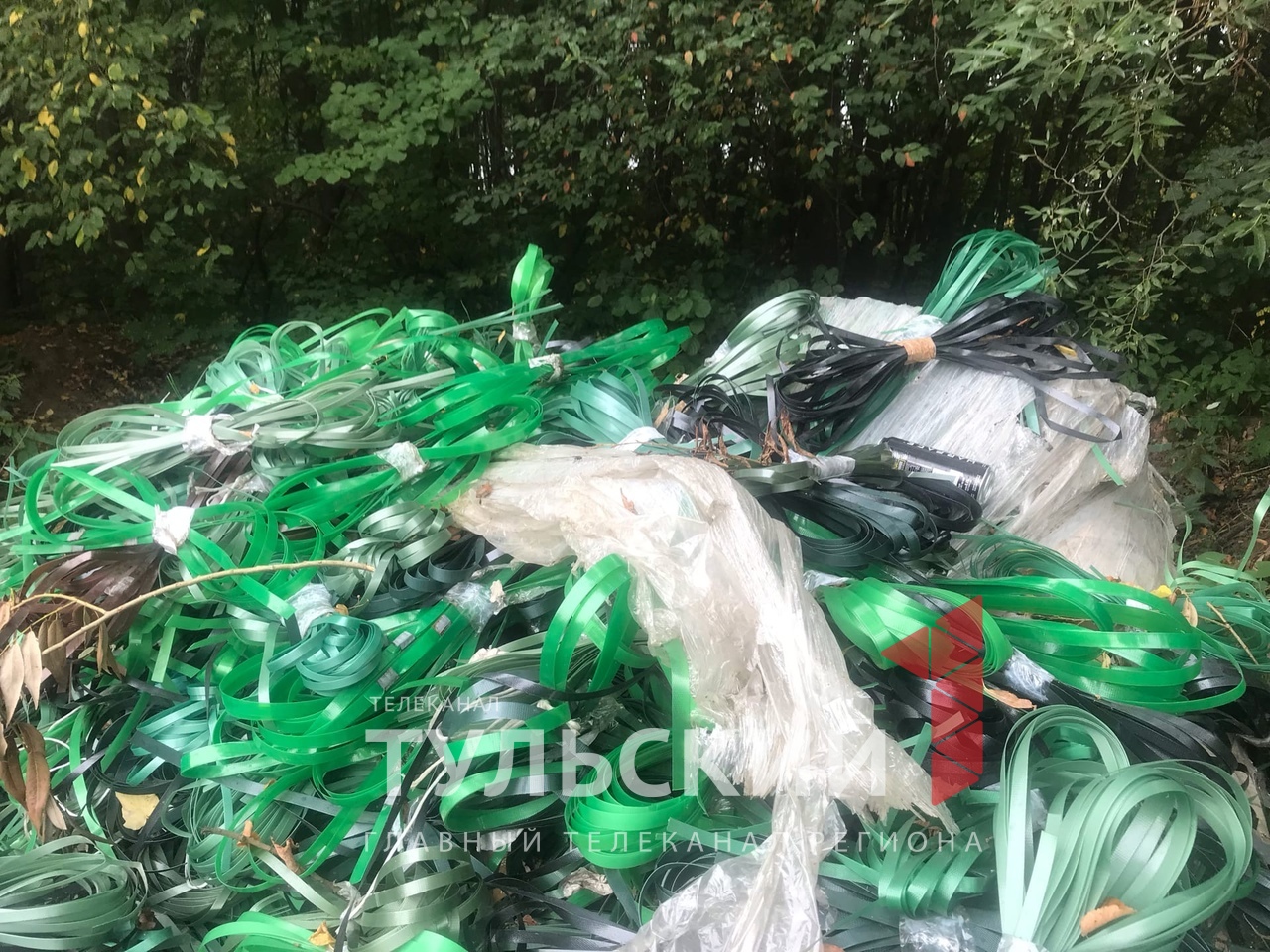 Возле трассы М-2 в Тульской области нашли больше тонны упаковочной ленты