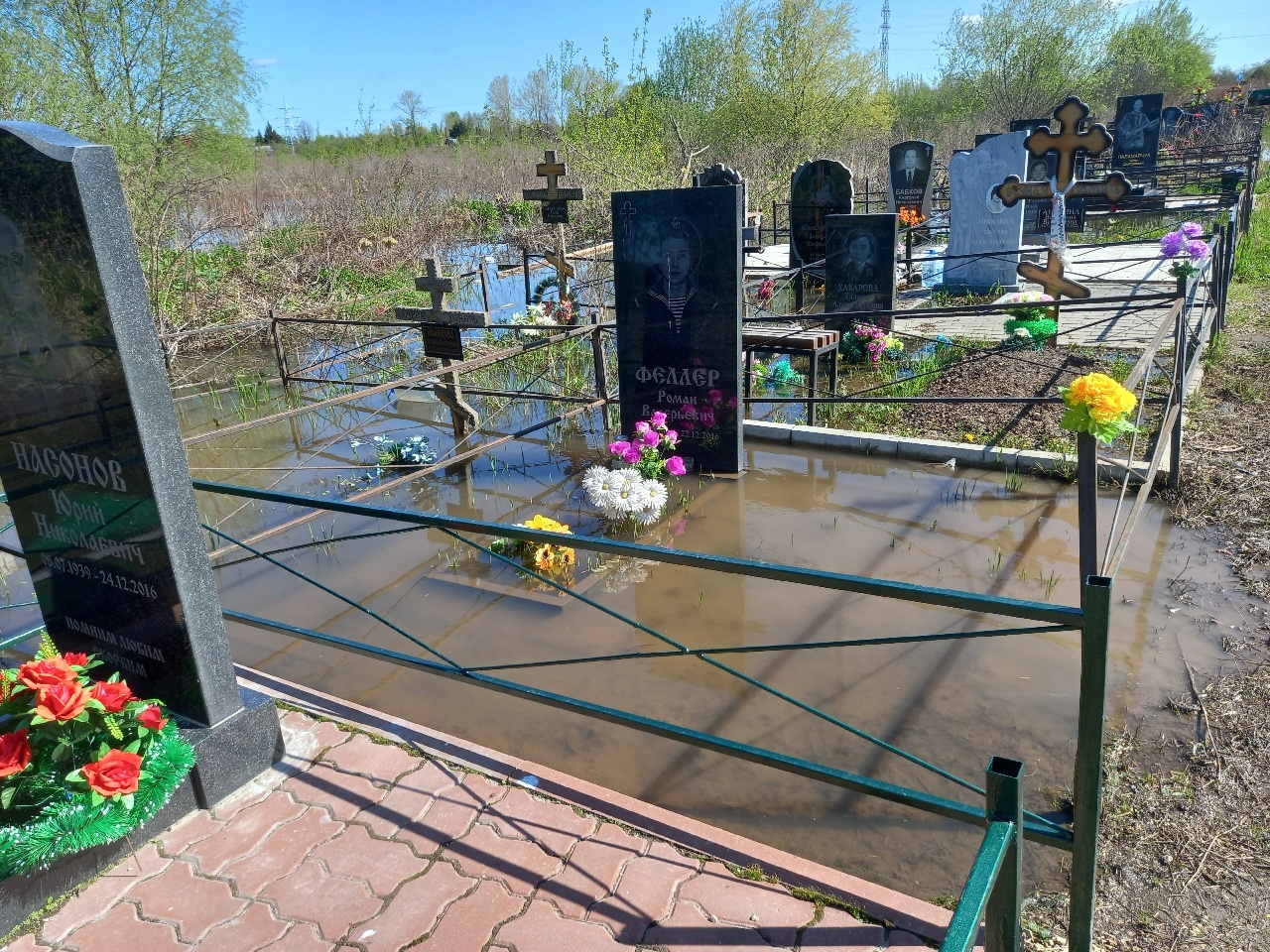 "Могилы плавают в воде": жители Новомосковска сообщили о затоплении местного кладбища