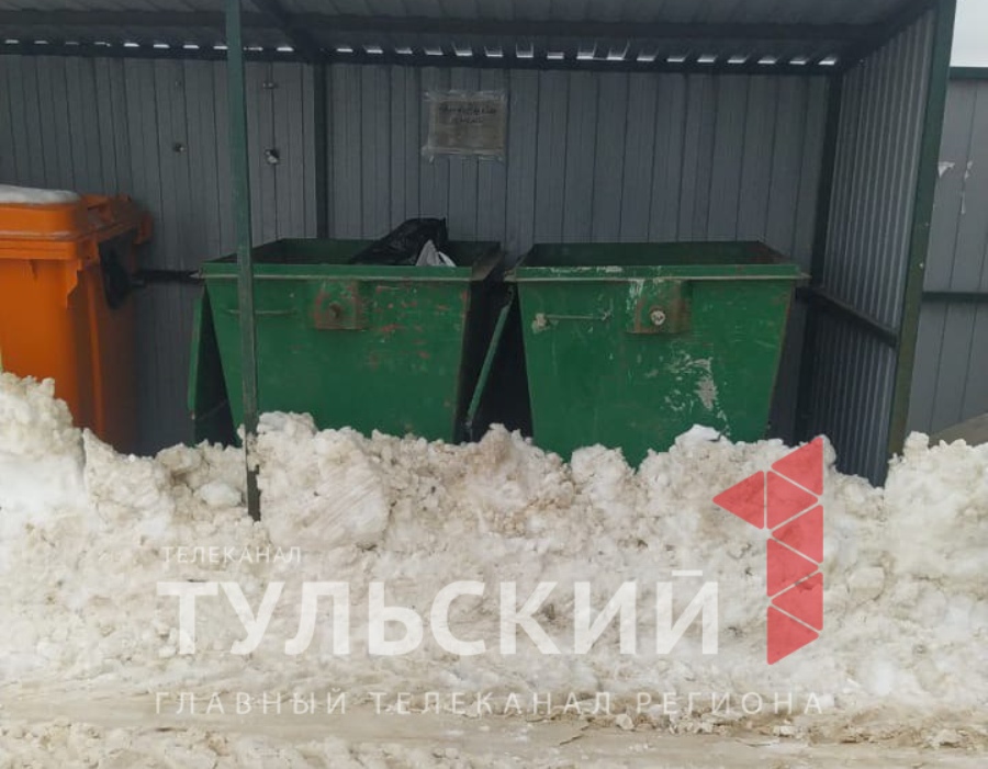 В Туле мусорные контейнеры засыпало снегом: куда обращаться жителям