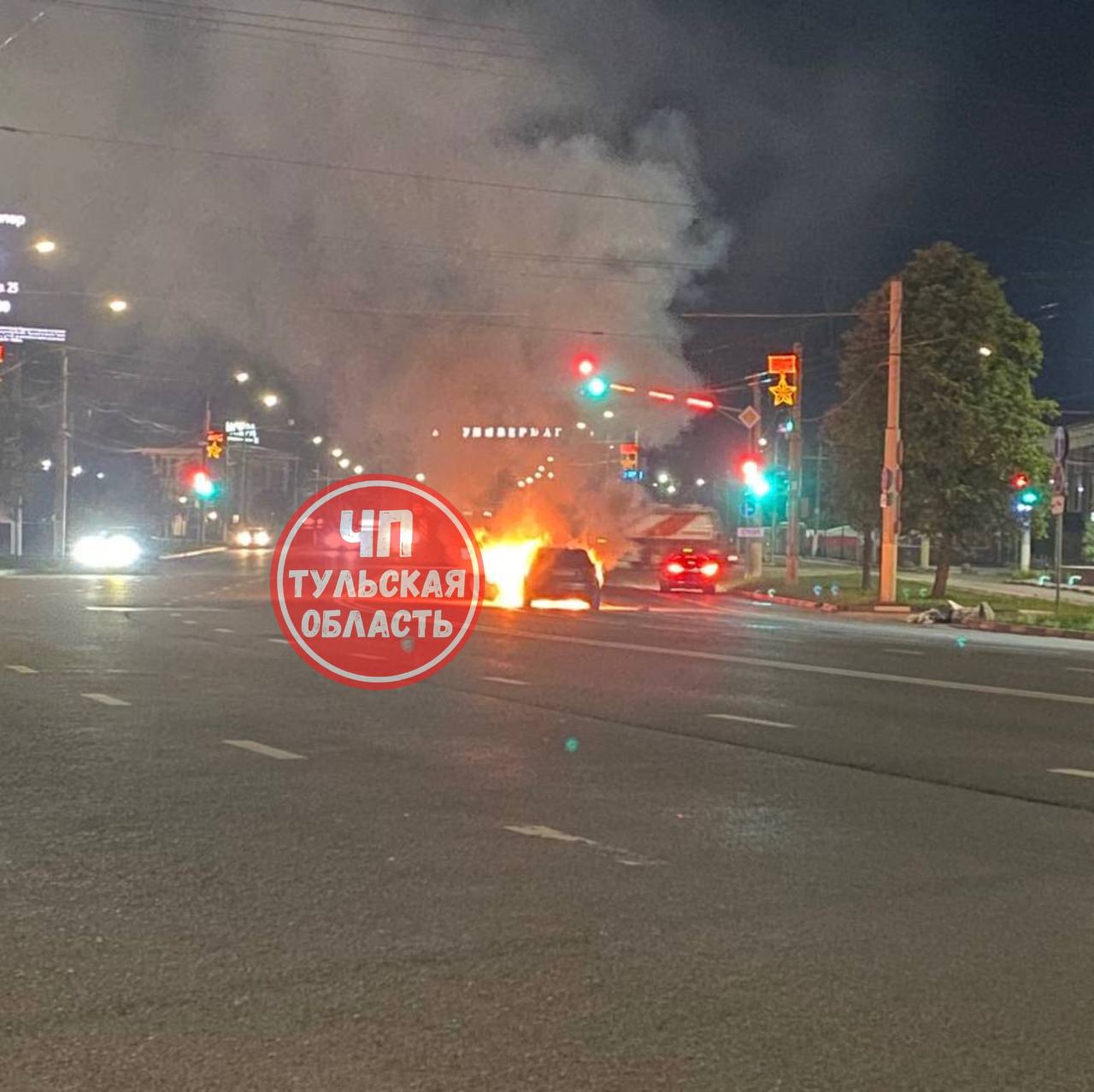 Ночью в Туле на улице Мосина сгорел автомобиль