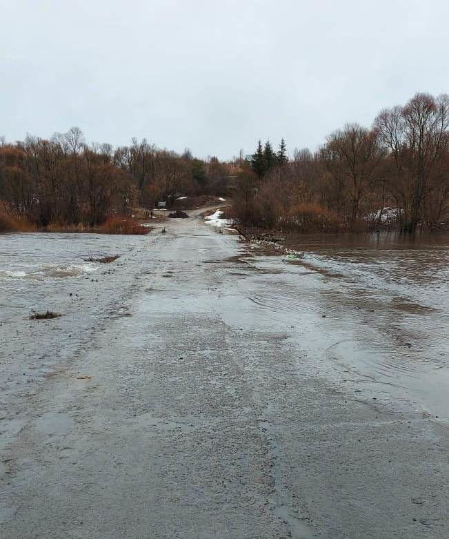 Из-за разлива Оки 2 апреля затопило мост в районе Николо-Гастунь