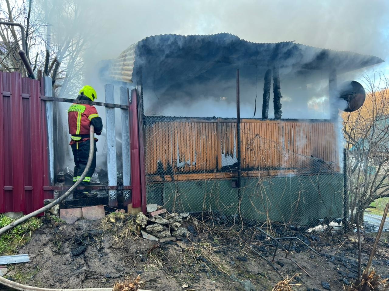 1 мая на пожаре в Заокском районе пострадал 86-летний дедушка