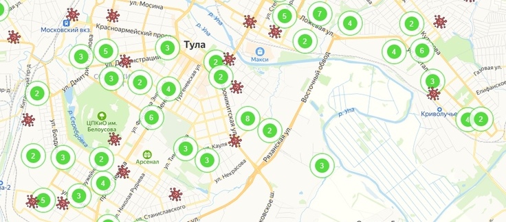 Активные очаги инфекции: где проживают заболевшие COVID-19 жители Тульской области