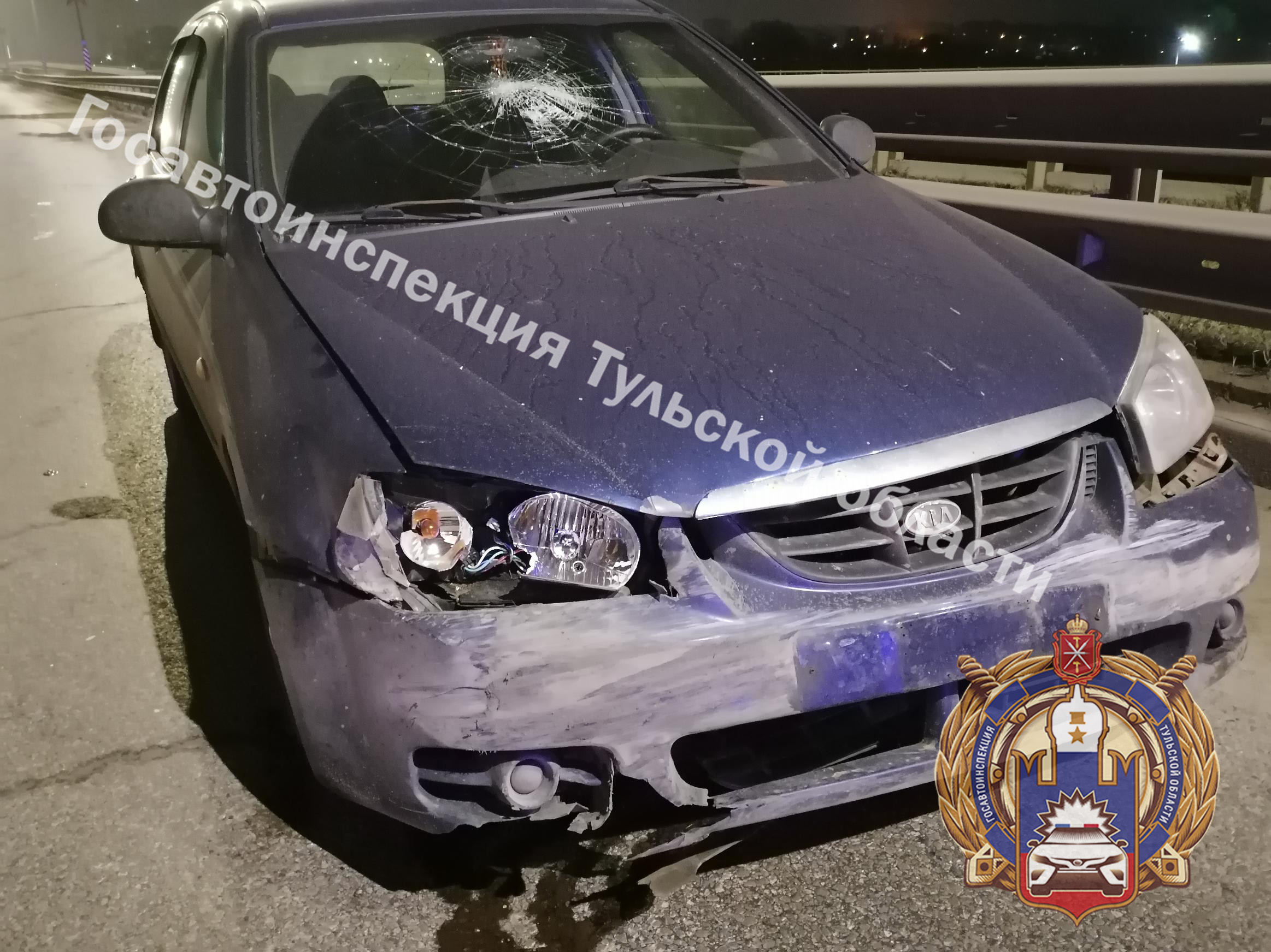 В Туле на улице Рязанской водитель не справился с управлением и устроил ДТП