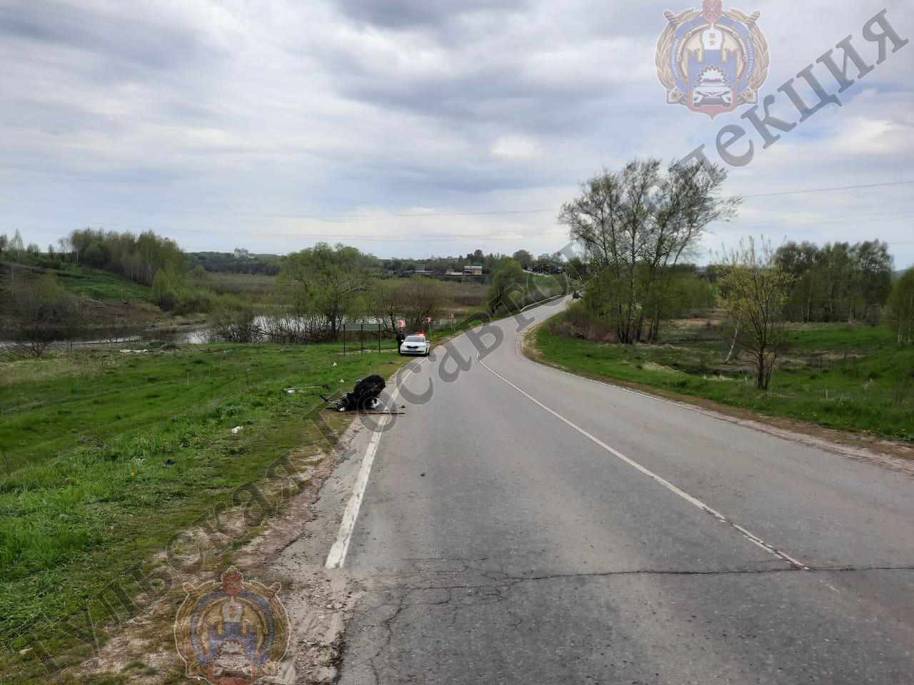 Пьяный и без прав: в Тульской области водитель мотоцикла врезался в дорожный знак
