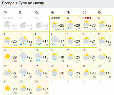 Погода в туле сейчас карта