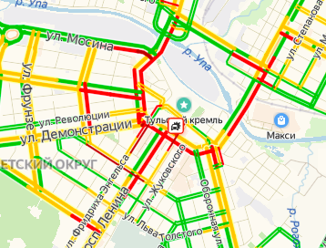 Движение транспорта в туле карта