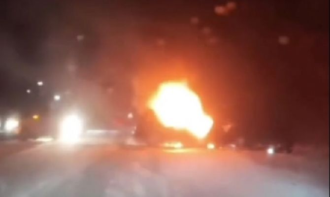 Под Узловой машина загорелась после ДТП: погибли два человека