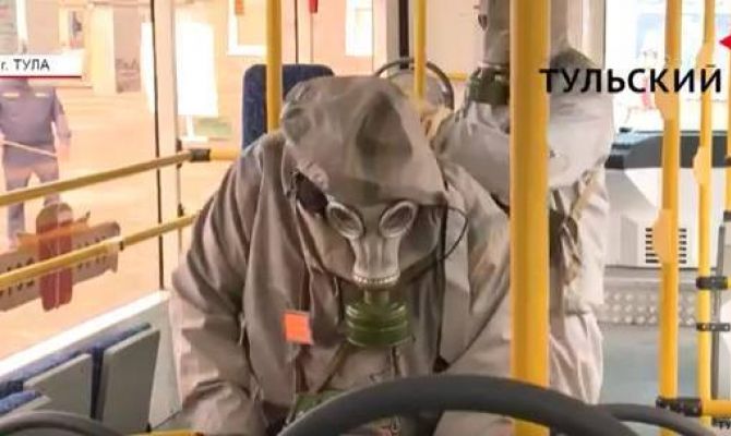 Вредный химикат попал в салон тульского троллейбуса по легенде учений. РЕПОРТАЖ