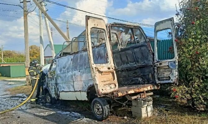 Под Плавском сгорела грузовая "Газель"