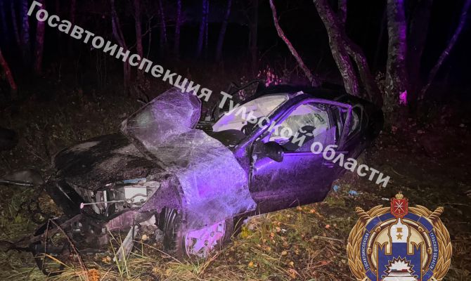 Под Тулой на трассе Железня-Алексин «Мицубиси» опрокинулся в кювет