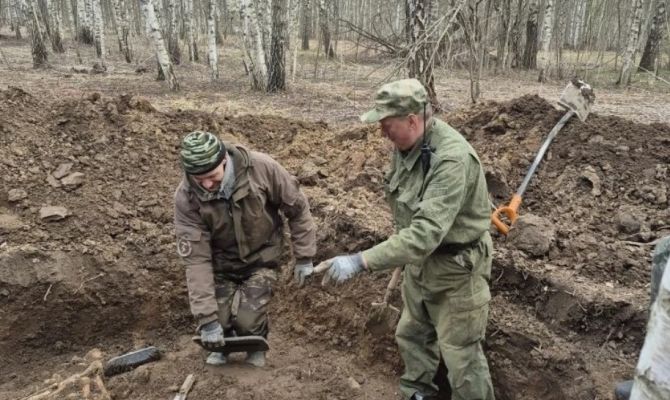 78 красноармейцев нашли на границе с Тульской областью