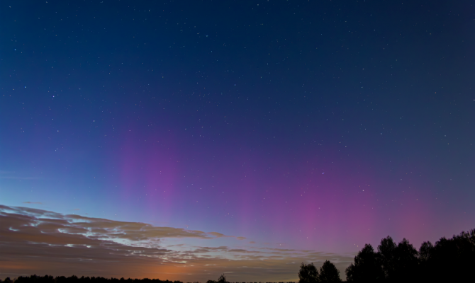 Северное сияние вновь посетило Тульскую область