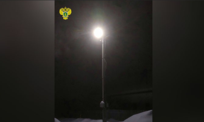 В Одоевском районе после вмешательства прокуратуры восстановили уличное освещение