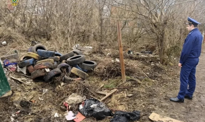 Главе Богородицка внесено представление за свалку шин около жилого дома