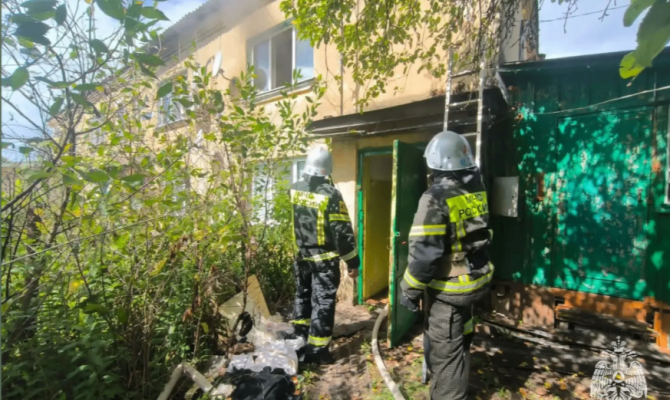 При пожаре в Дубне пострадал 60-летний мужчина