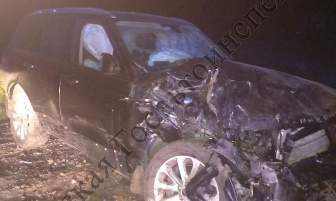 В Узловском районе Тульской области Range Rover съехал в кювет