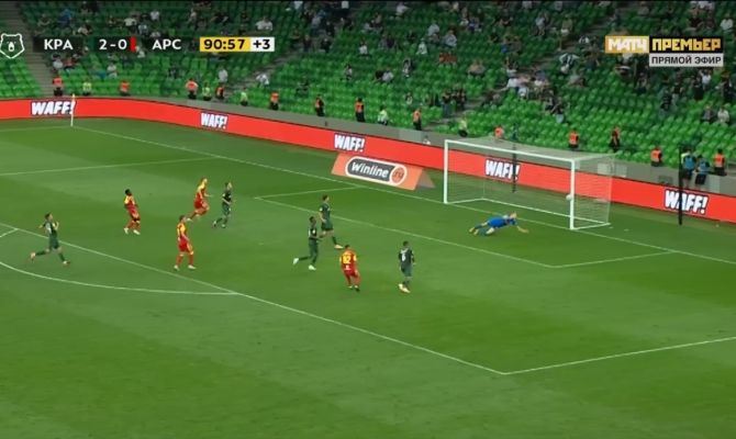Тульский «Арсенал» проиграл «Краснодару» со счетом 2:0