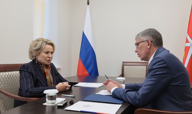 Валентина Матвиенко и Дмитрий Миляев обсудили развитие Тульской области
