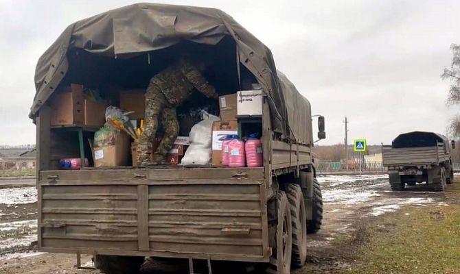 Тульским военнослужащим в зоне СВО доставили партию гуманитарного груза