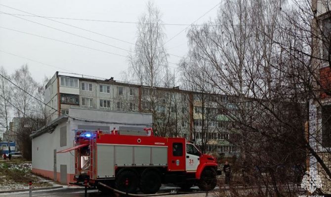 На пожаре в Щекине спасли двух детей и 15 взрослых