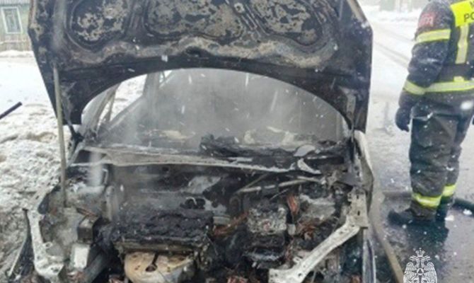 В Богородицке сгорел легковой автомобиль