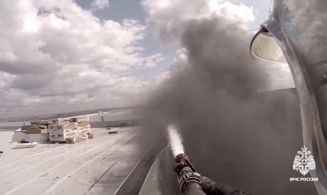 МЧС показало процесс тушение завода HAVAL под Узловой